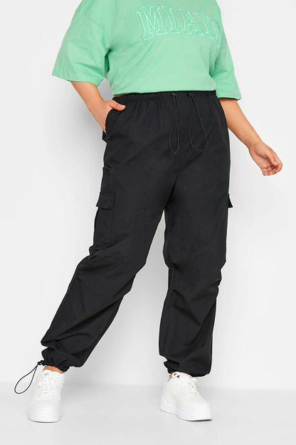 Large Size Pocket Cargo Trousers with Elastic Waist and Legs 302031