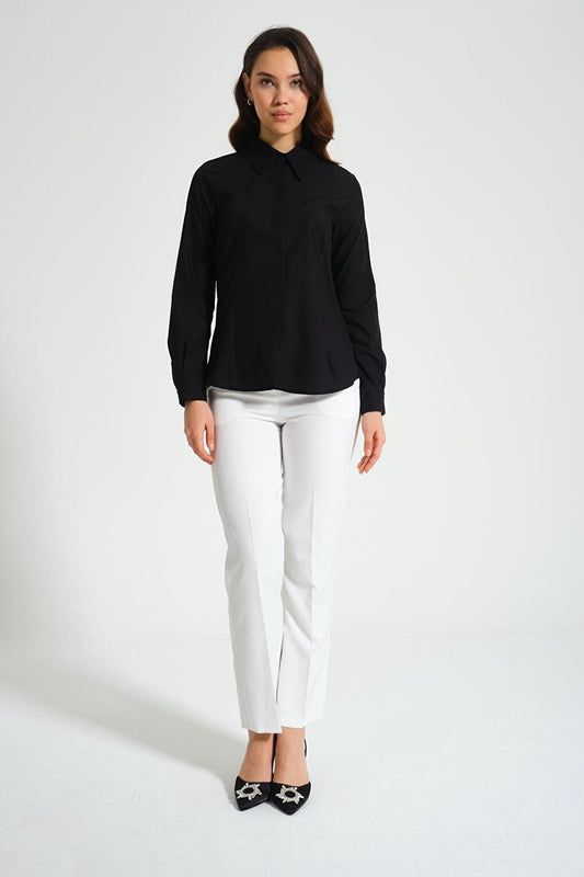 Basic Poplin Black Shirt