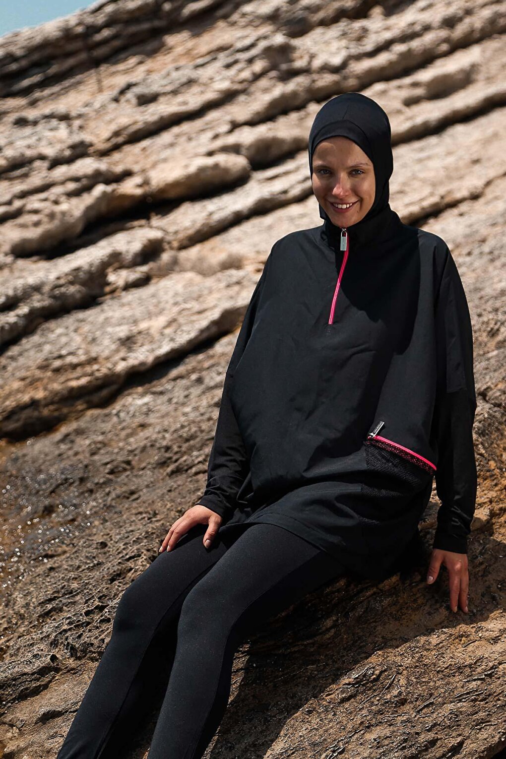 Black Fully Covered Hijab Swimsuit M2275