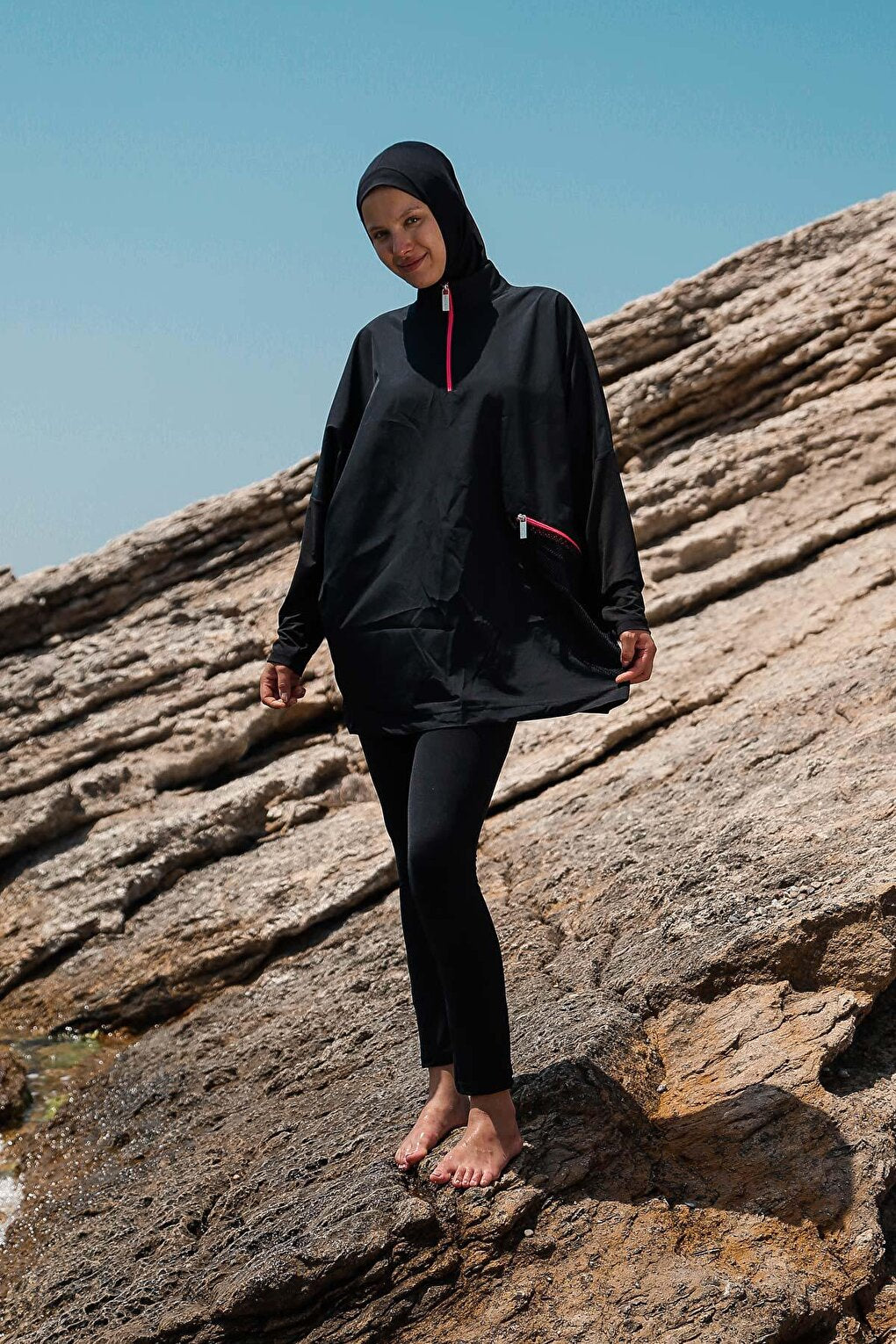 Black Fully Covered Hijab Swimsuit M2275