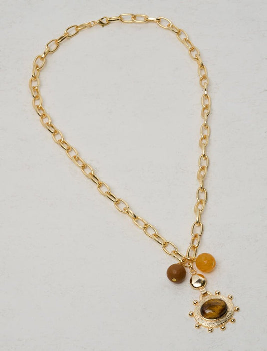 Brown Tiger Eye Natural Stone Necklace