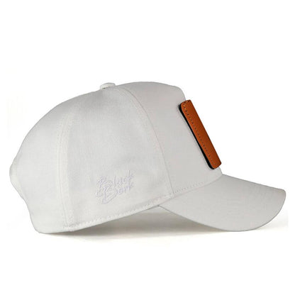 V1 Baseball Lion - Unisex White Hat (Cap) with 12 Code Logo