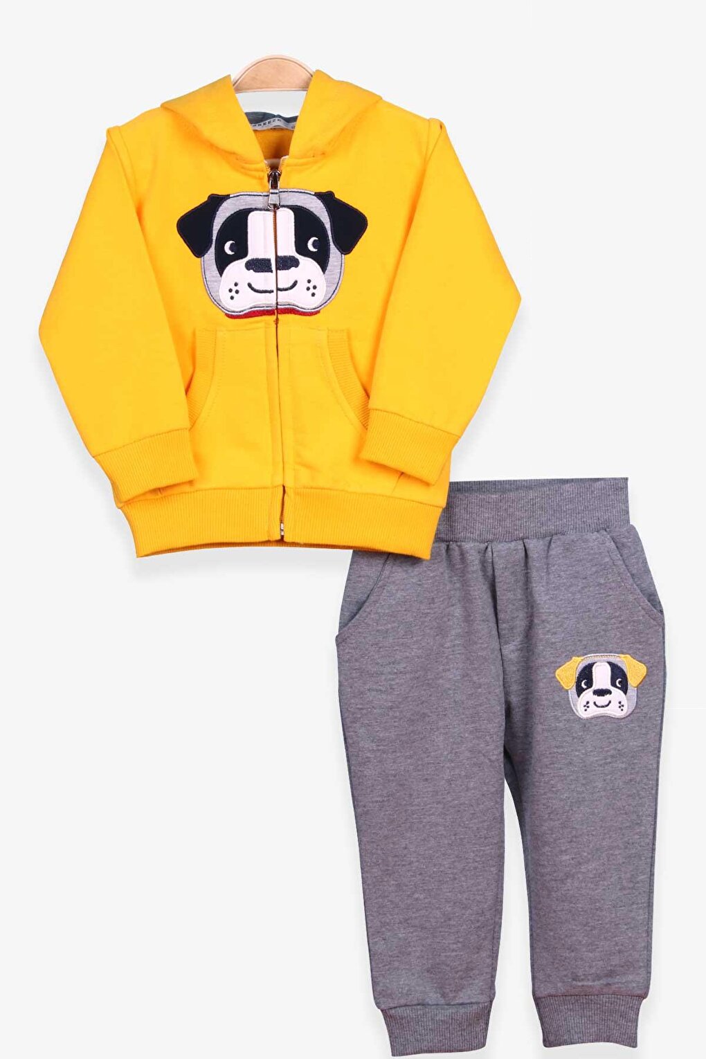 Boy's Tracksuit Set Yellow with Dog Embroidery (1-4 Years)