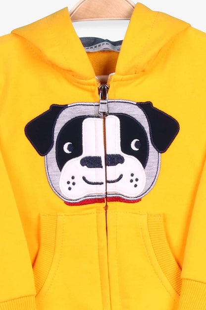 Boy's Tracksuit Set Yellow with Dog Embroidery (1-4 Years)