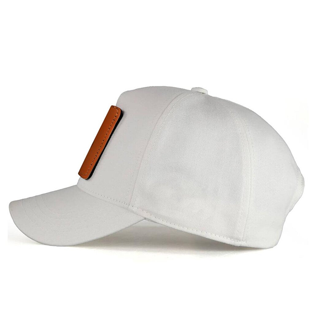 V1 Baseball Lion - Unisex White Hat (Cap) with 12 Code Logo