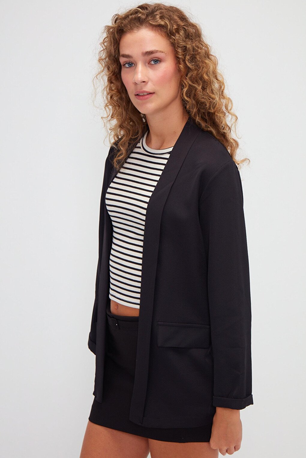 Plain Long Sleeve Jacket