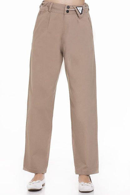 Girl Adjustable Waist Gabardine Trousers 9-14 Years Lx247