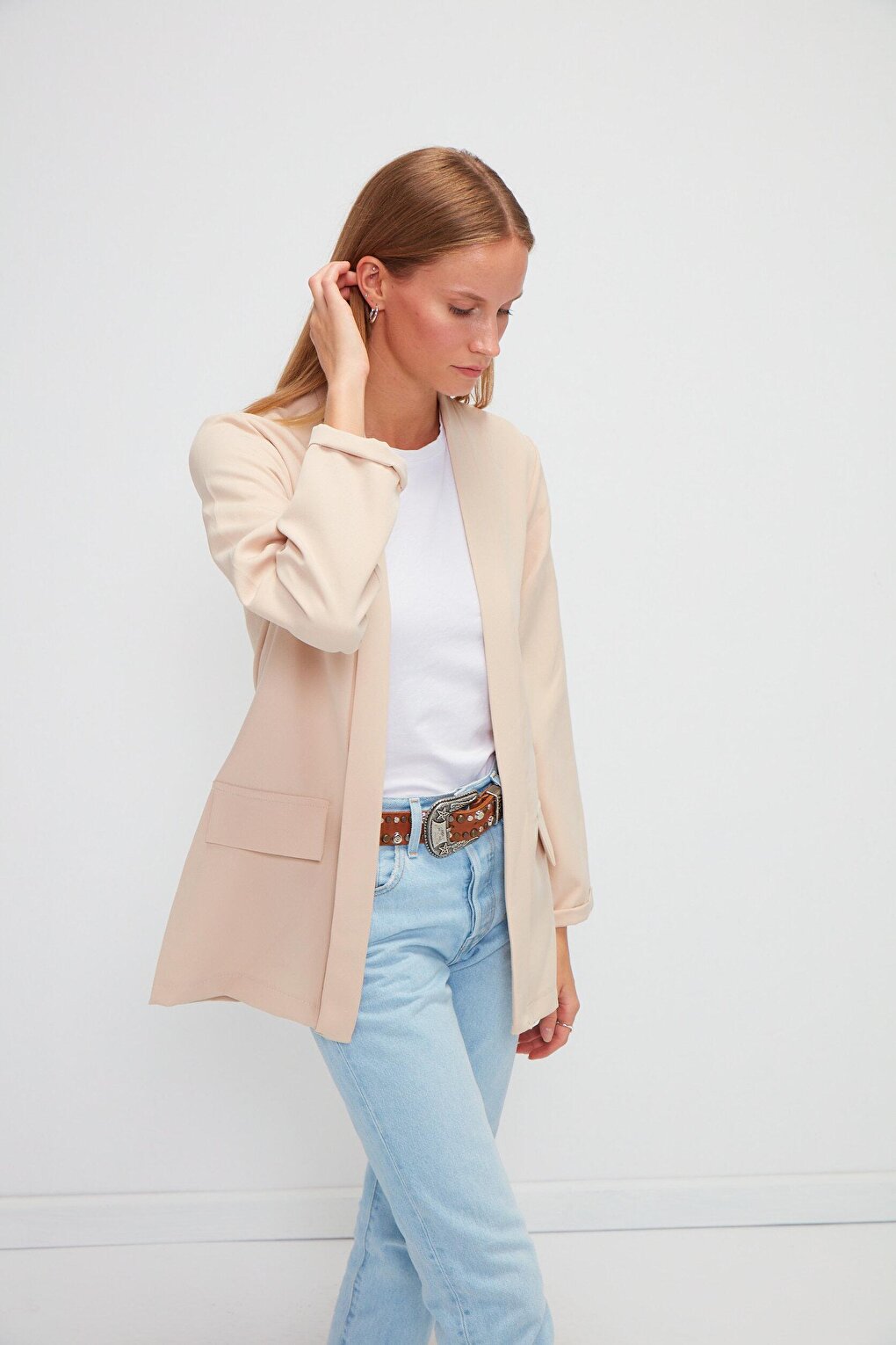 Plain Long Sleeve Jacket