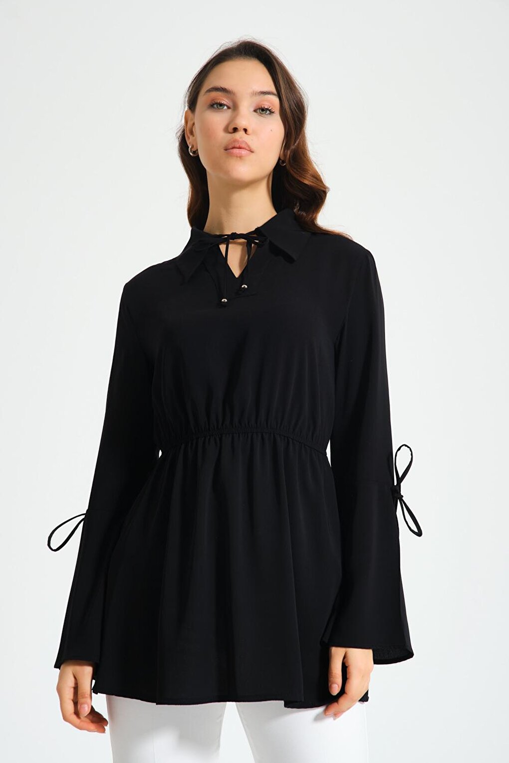 Black Tunic with Lace Detail