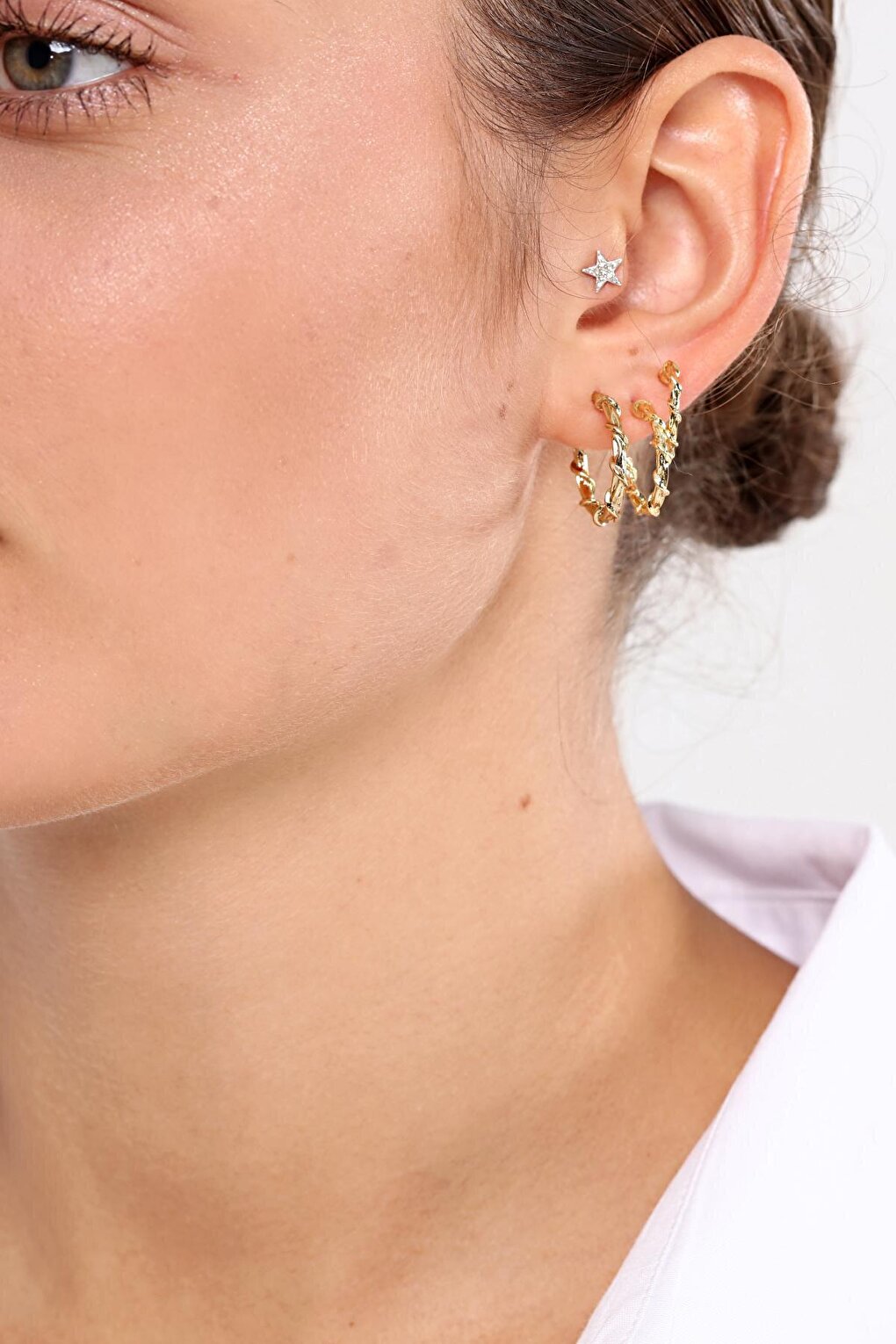 Women's Gold Ivy Set of 3 Earrings