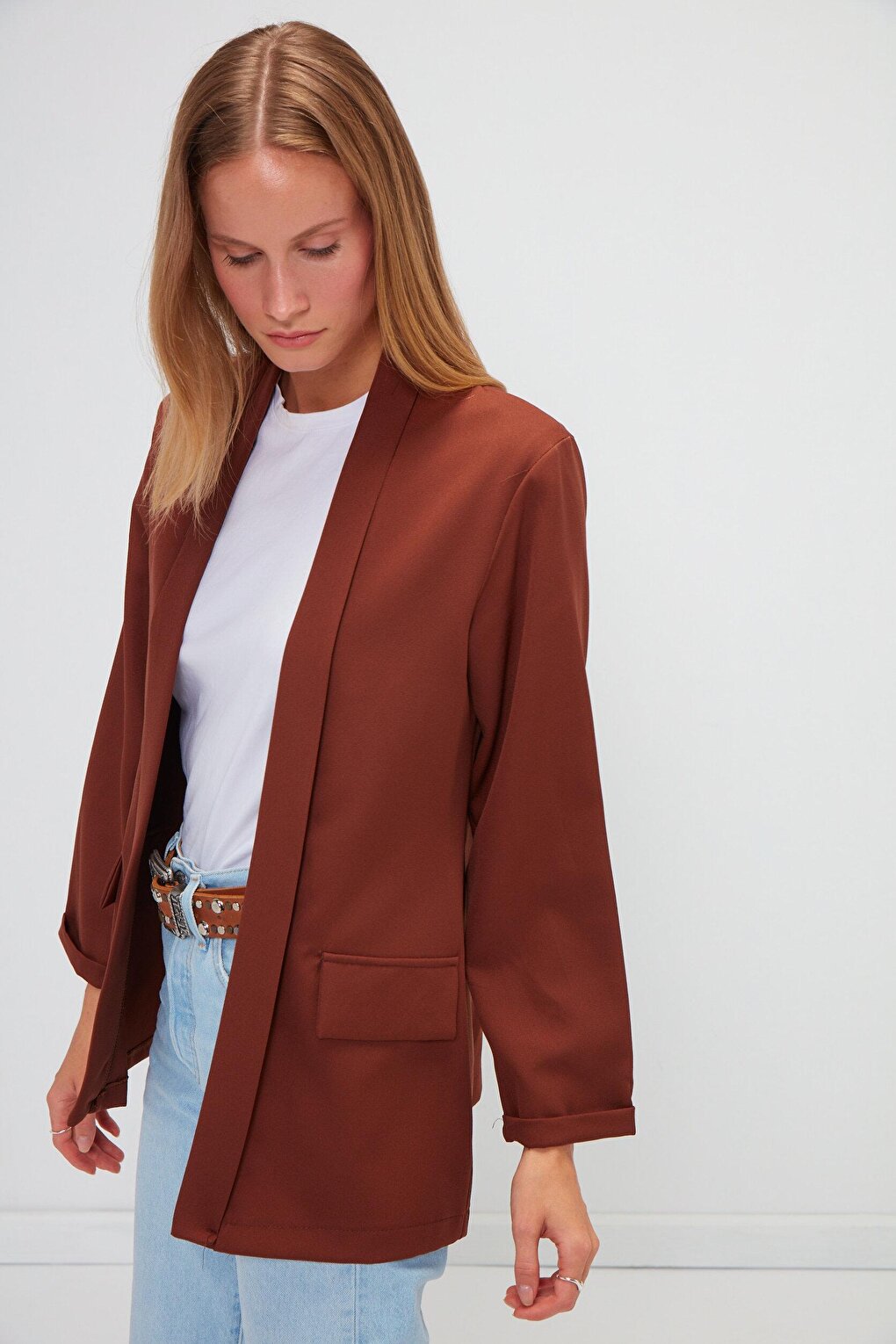 Plain Long Sleeve Jacket