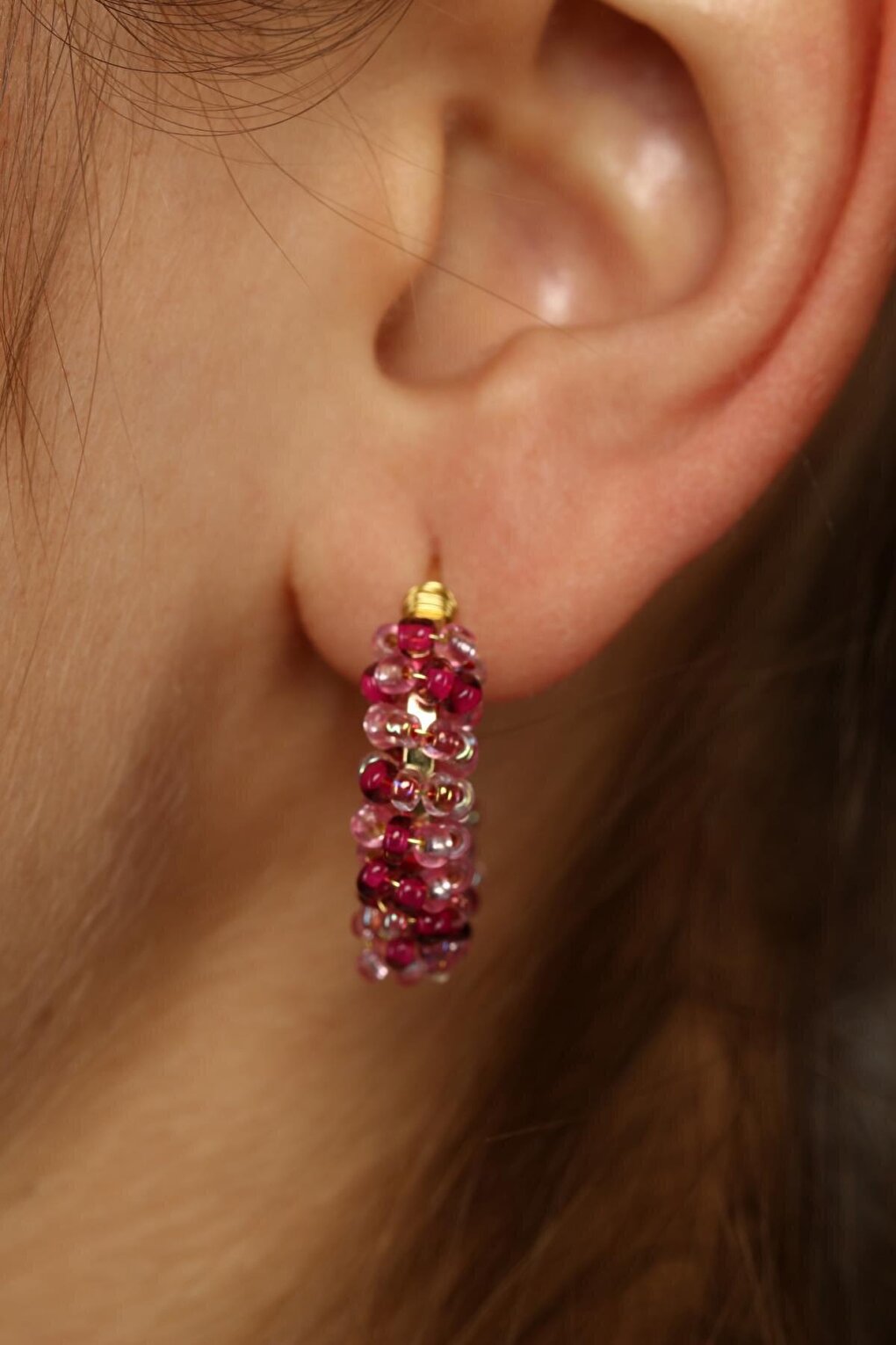 Pink 2-Piece Bead Earrings