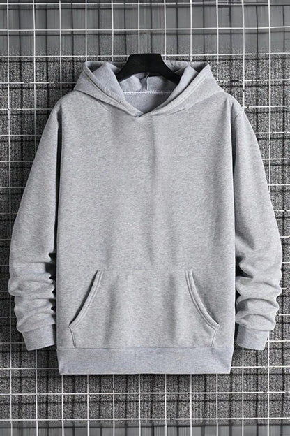 Plain Basic Cotton Unisex Hooded Sweatshirt