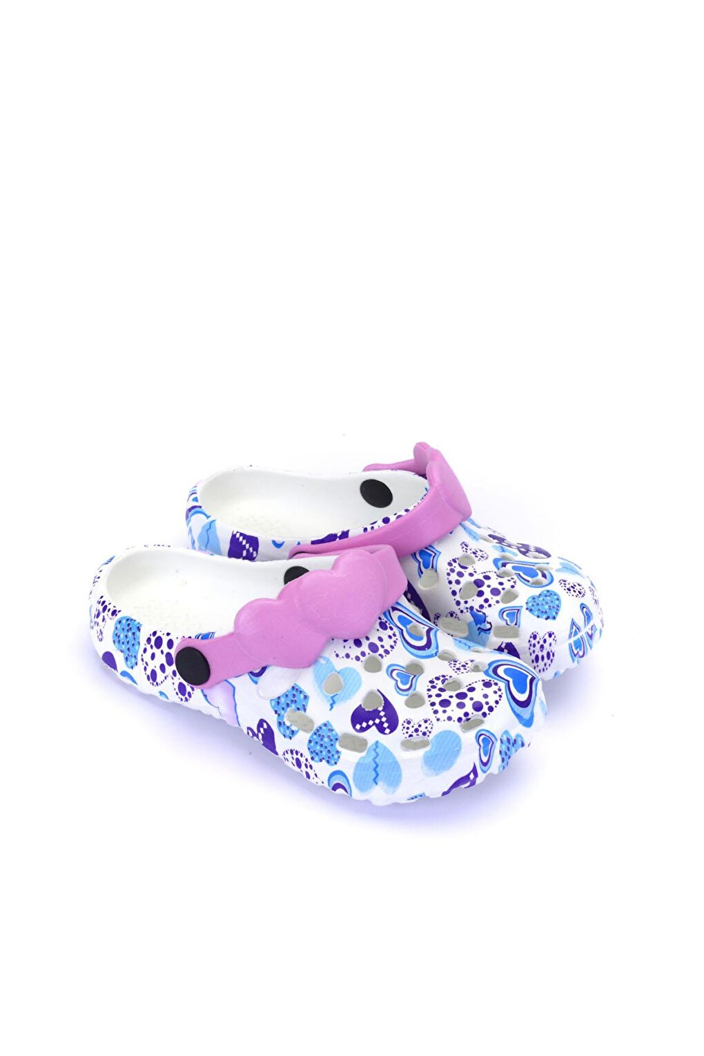 E009.B.019 Girl's Clog Slippers White / Purple