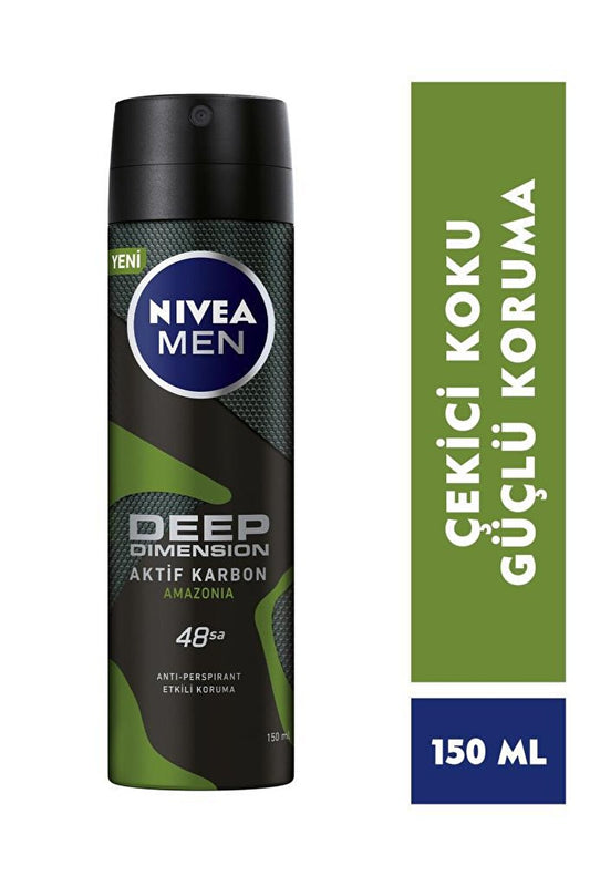 Men's Spray Deodorant Deep Dimension Amazonia 150 ml, 48 Hours Anti-Perspirant Protection