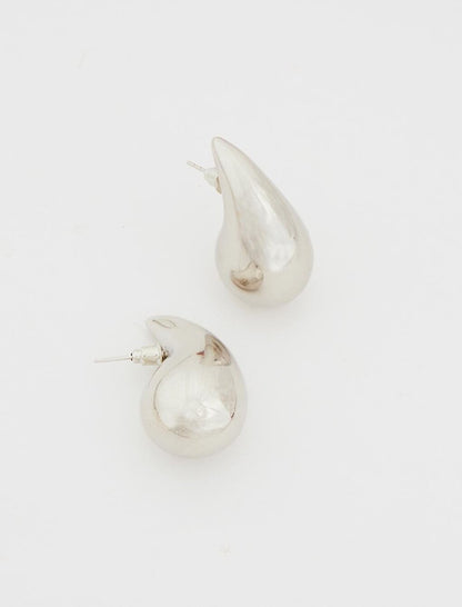 Stylish Earrings with Silver Drop Figures