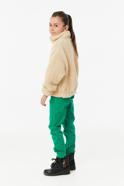 Half Zipper Girl's Plush Sweatshirt