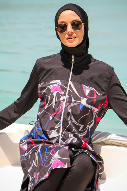 Black Full Covered Hijab Swimsuit M2266