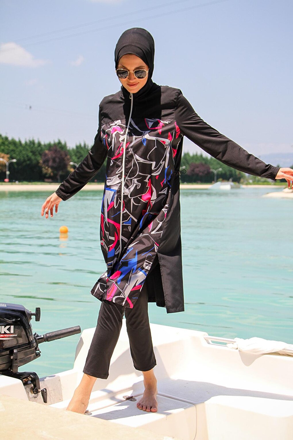 Black Full Covered Hijab Swimsuit M2266