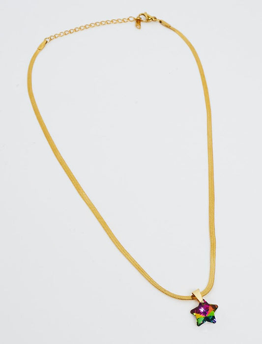 Stylish Chain Necklace with Gold Star Figure