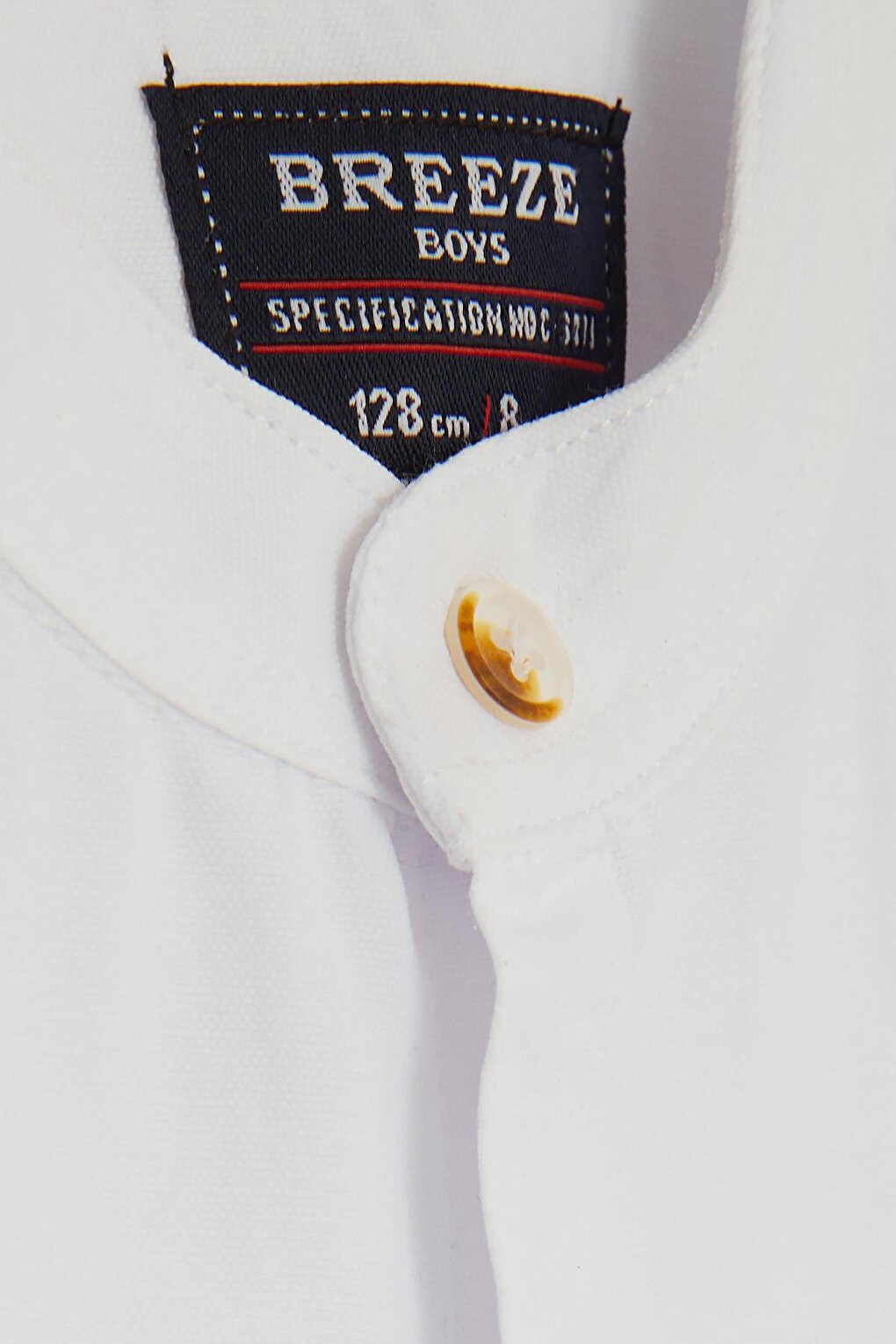 Boy's Shirt White with Coat of Arms Buttons (Ages 8-12)