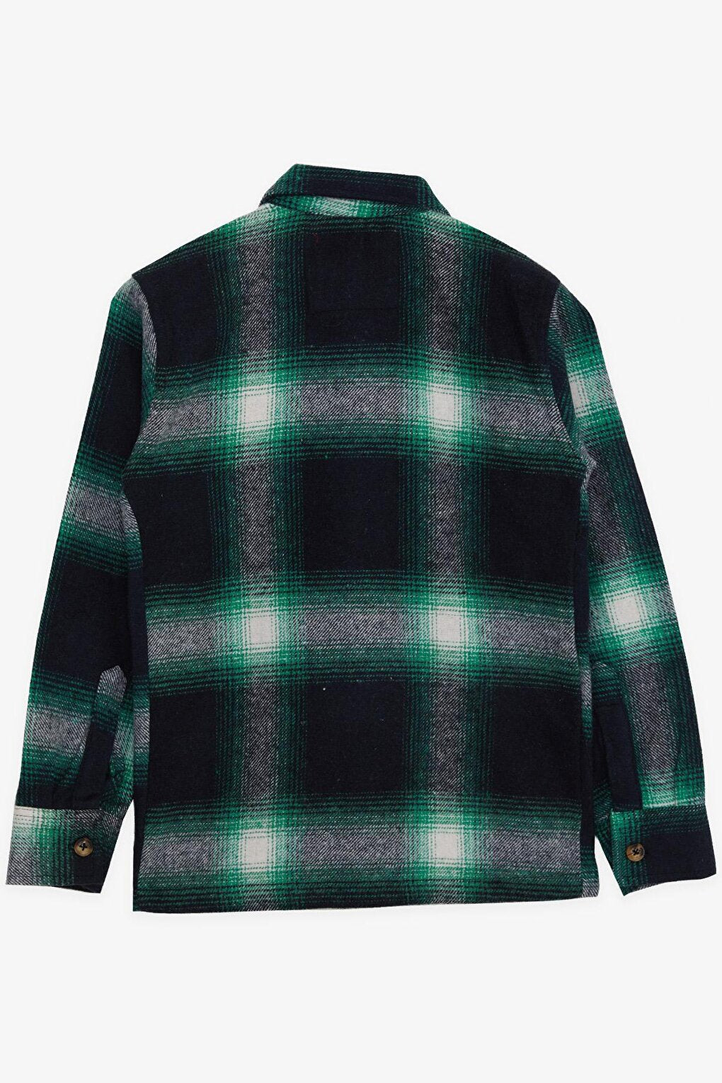 Boy's Lumberjack Shirt Plaid Patterned Green (Ages 8-14)