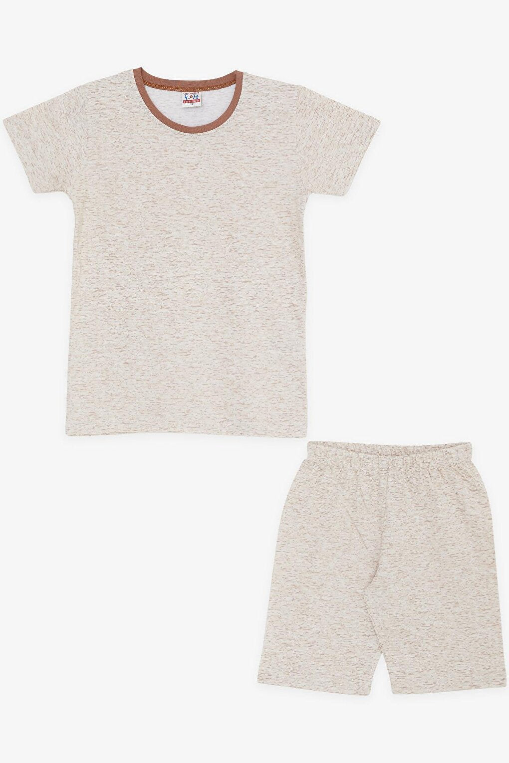 Boy's Pajama Set Patterned Beige Melange (Age 4-8)