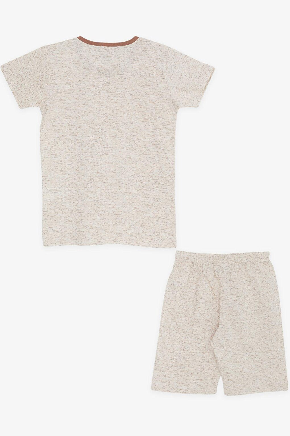 Boy's Pajama Set Patterned Beige Melange (Age 4-8)