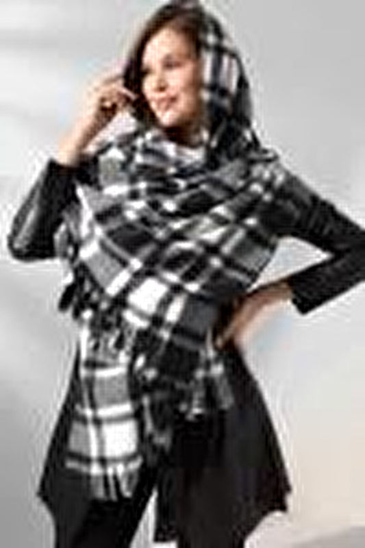 Plaid Pattern Fleece Shawl