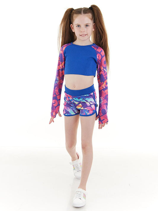 Tori Patterned Girl's Crop Sweatshirt