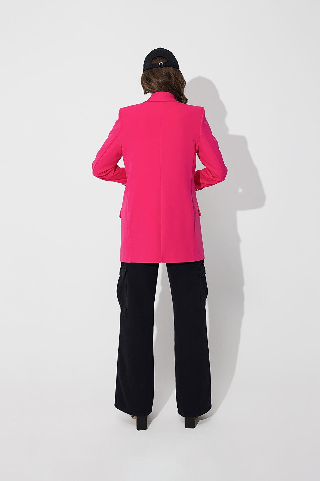 Pink Single Button Oversize Blazer Jacket SS23J4709PE