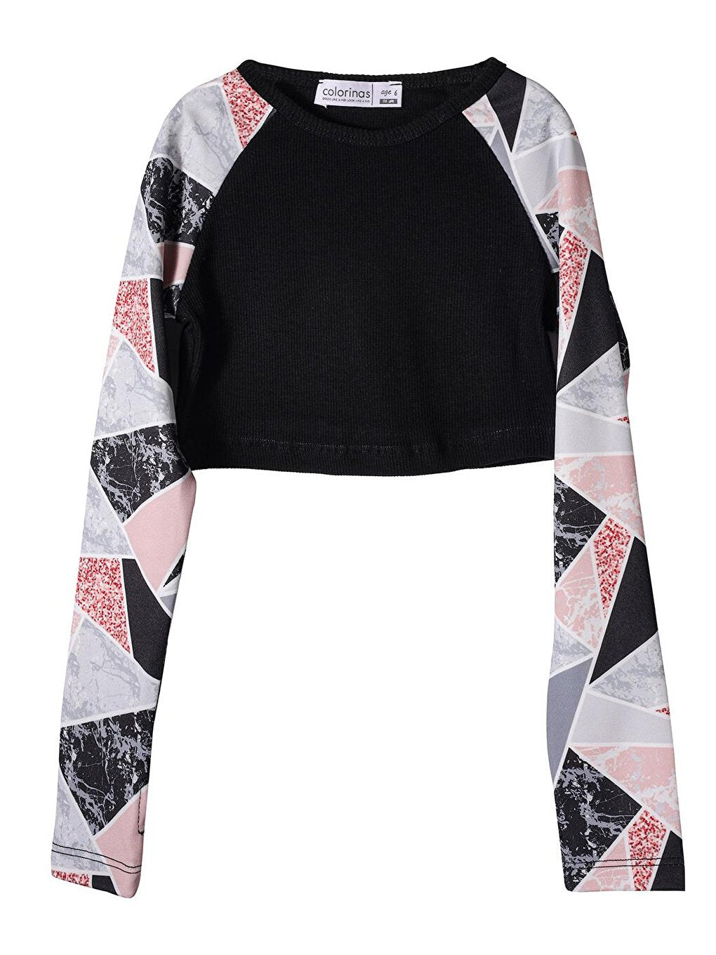 Tori Patterned Girl's Crop Sweatshirt