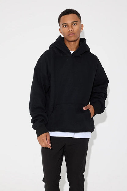 Plain Basic Cotton Unisex Hooded Sweatshirt