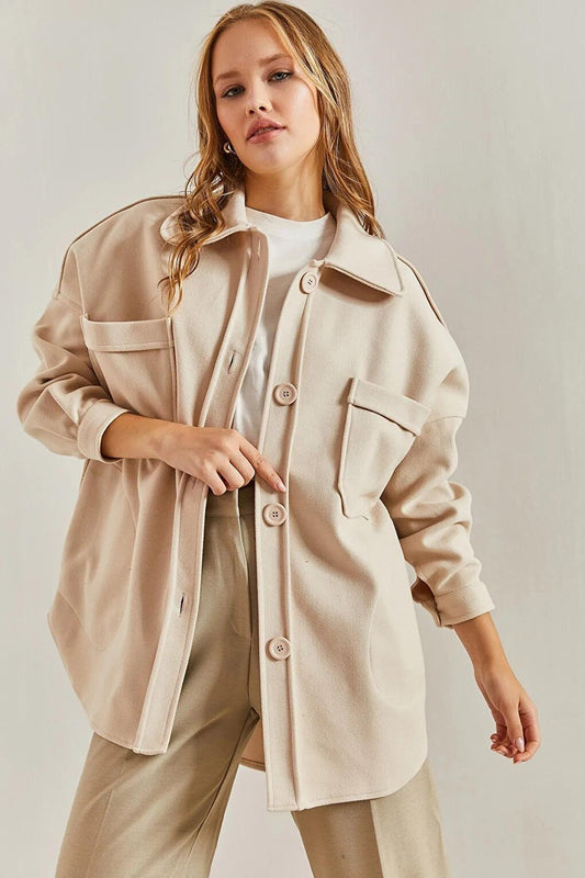 Women's Double Pocket Cashmere Jacket