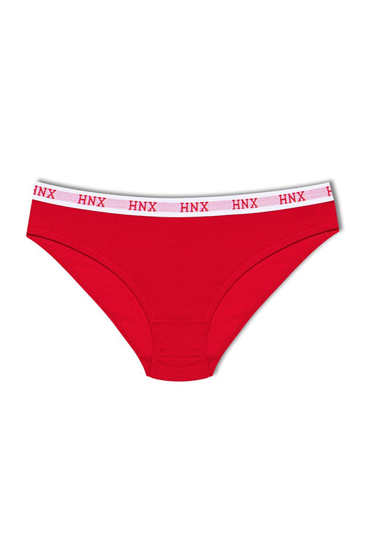 Cotton Basic Women's Panties with Lettering on the Waist