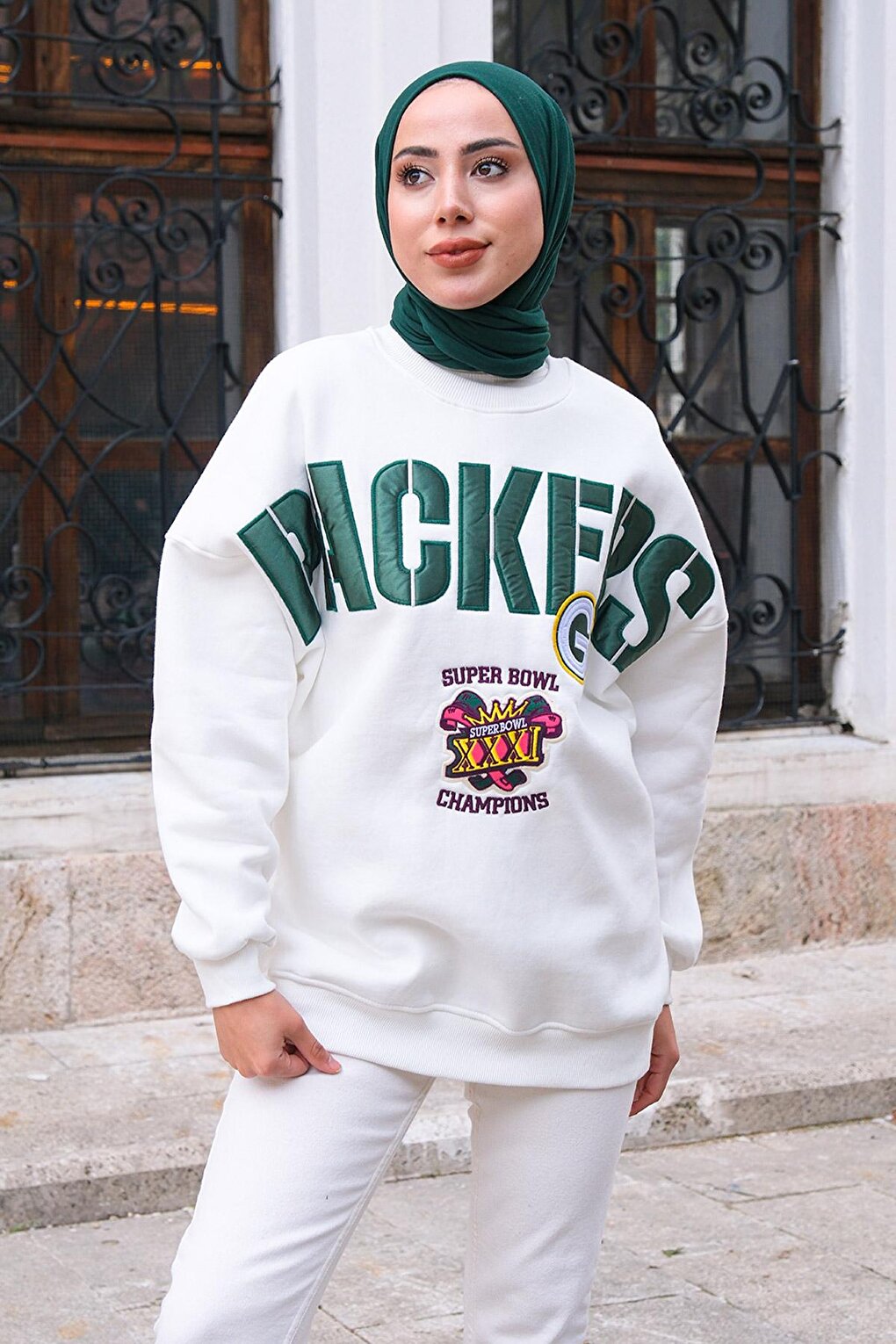 Packers Crew Neck Sweatshirt White