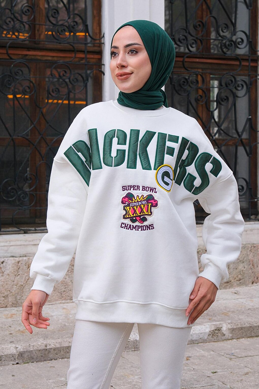 Packers Crew Neck Sweatshirt White