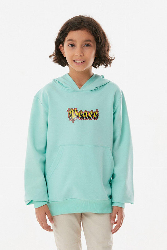 Printed Hooded Girls Sweatshirt