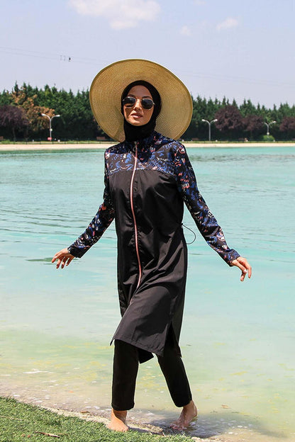 Black Fully Covered Hijab Swimsuit M2264