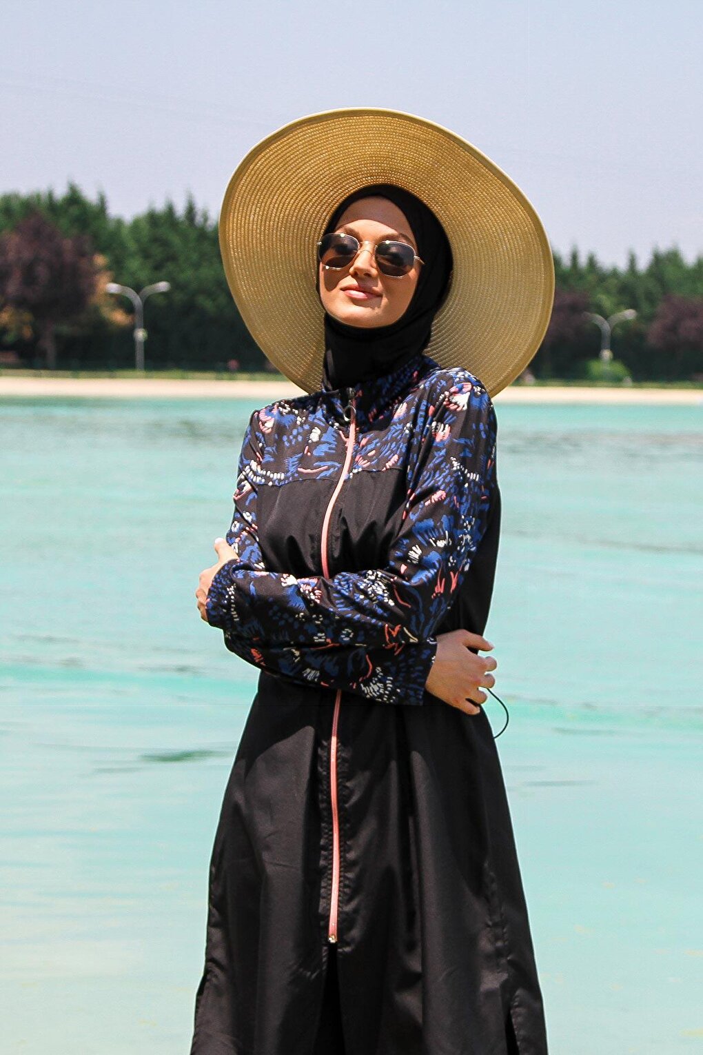 Black Fully Covered Hijab Swimsuit M2264