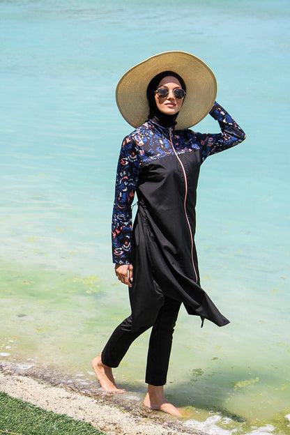 Black Fully Covered Hijab Swimsuit M2264