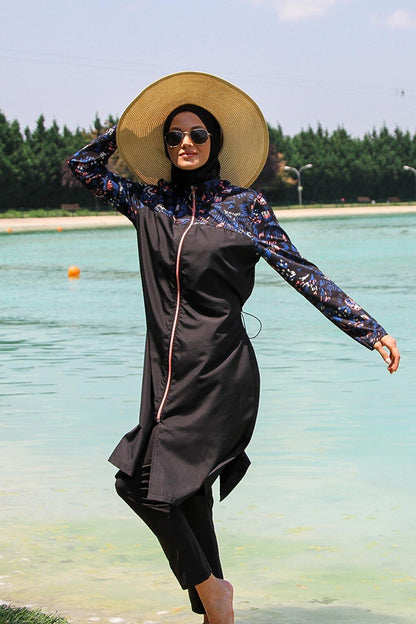 Black Fully Covered Hijab Swimsuit M2264