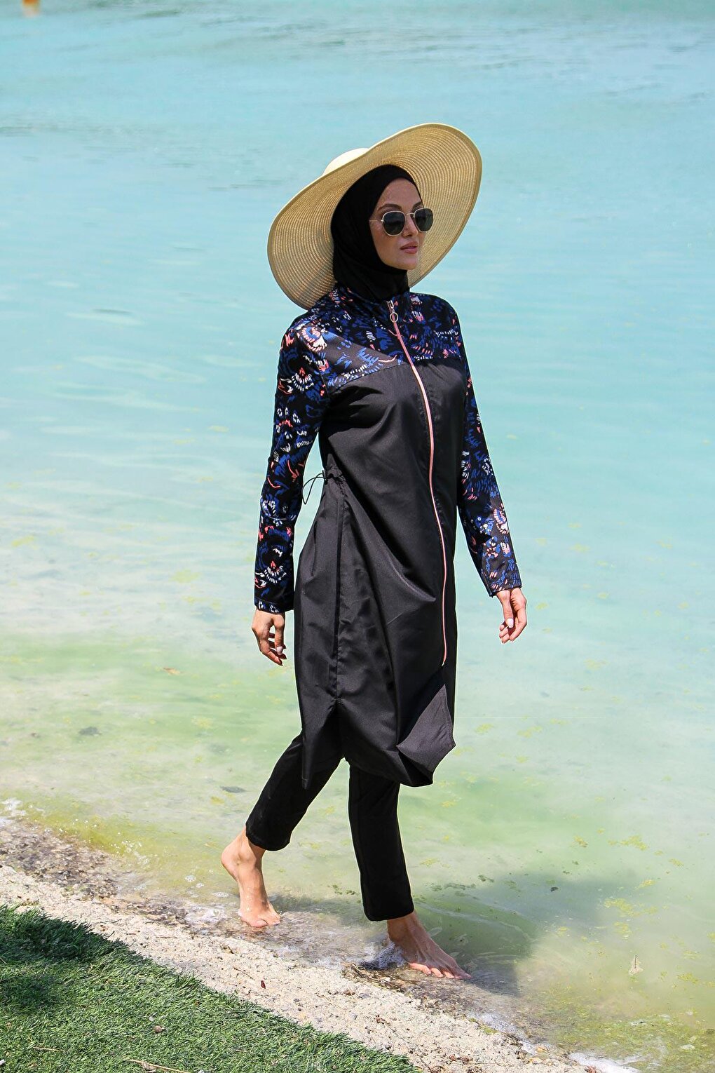 Black Fully Covered Hijab Swimsuit M2264