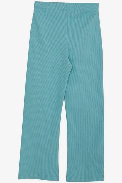 Girl's Trousers with Elastic Waist and Lacing, Water Green (Age 8-14)