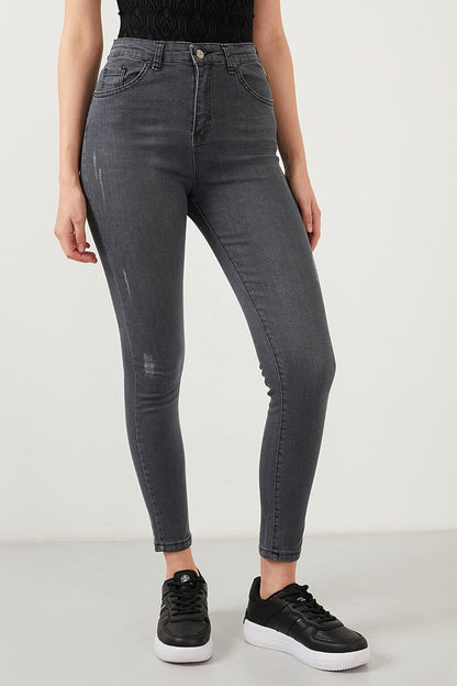 High Waist Skinny Skinny Leg Cotton Jeans 58713259