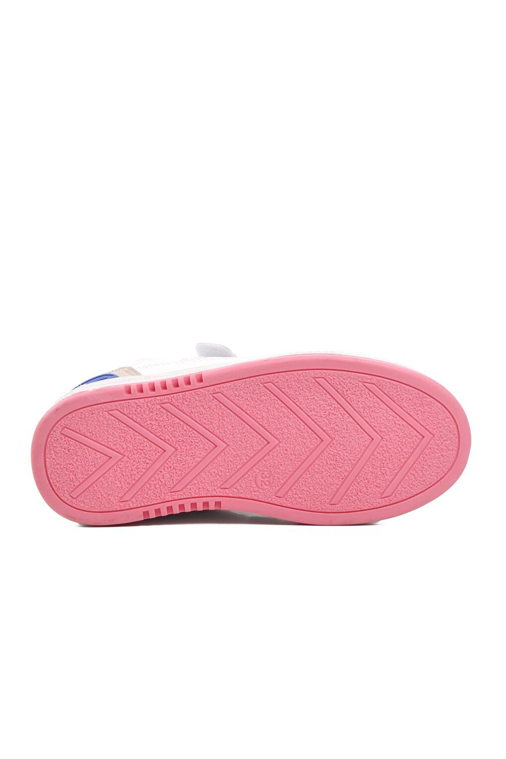 725-24K-P White-Ice-Pink Velcro Kids Sneaker