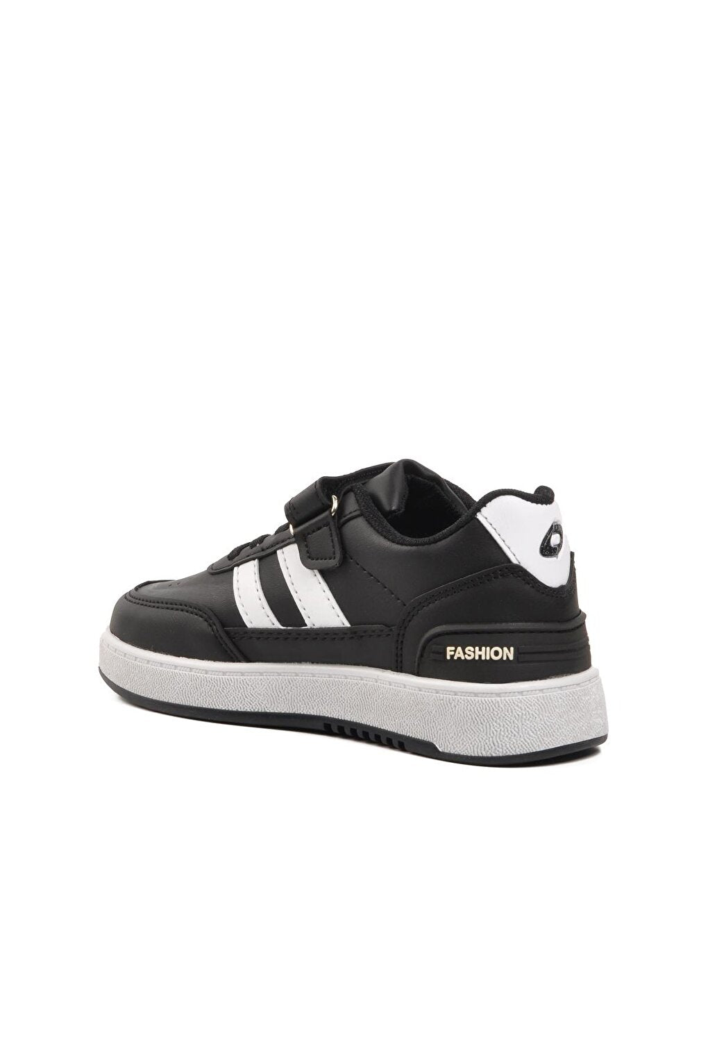 725-24K-P Black-White Velcro Kids Sneaker