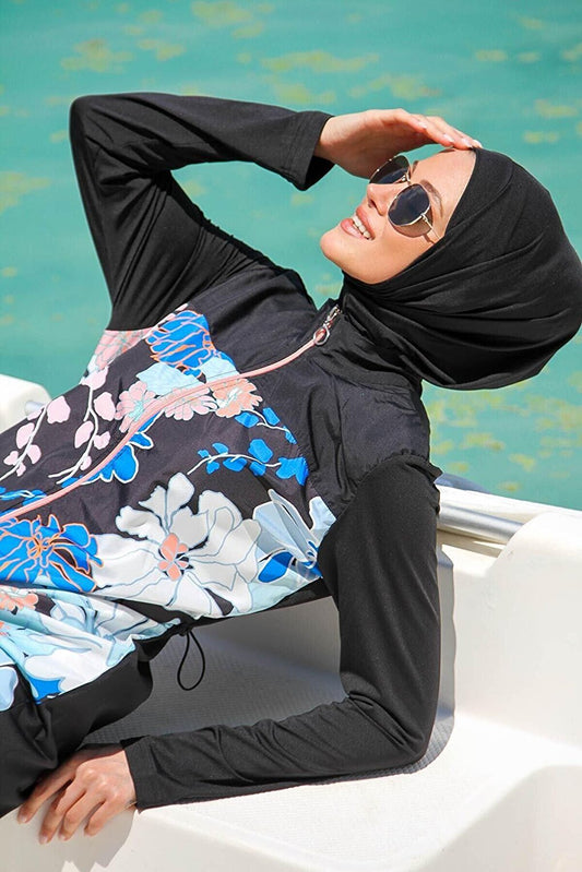 Black Fully Covered Hijab Swimsuit M2265