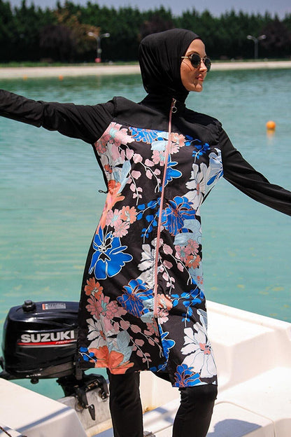 Black Fully Covered Hijab Swimsuit M2265