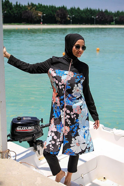 Black Fully Covered Hijab Swimsuit M2265